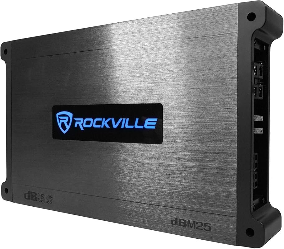 Rockville DBM25 Marine Amplifier, 1500W Peak/375W Dyno RMS, 2 Channel,