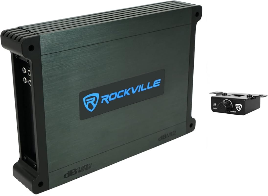 Rockville DBM12 2000W Peak/500W RMS Mono 2-Ohm Marine Amplifier, Water