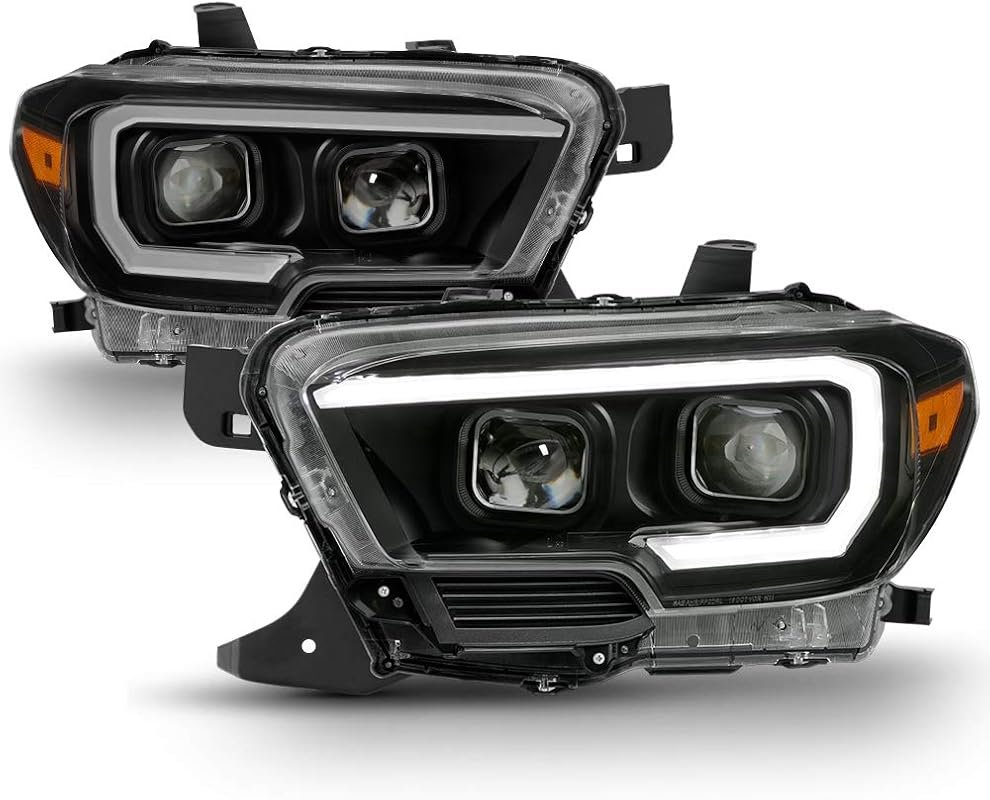ACANII Black LED Tube Sequential Headlamps for 2016-2022 Toyota Tacoma
