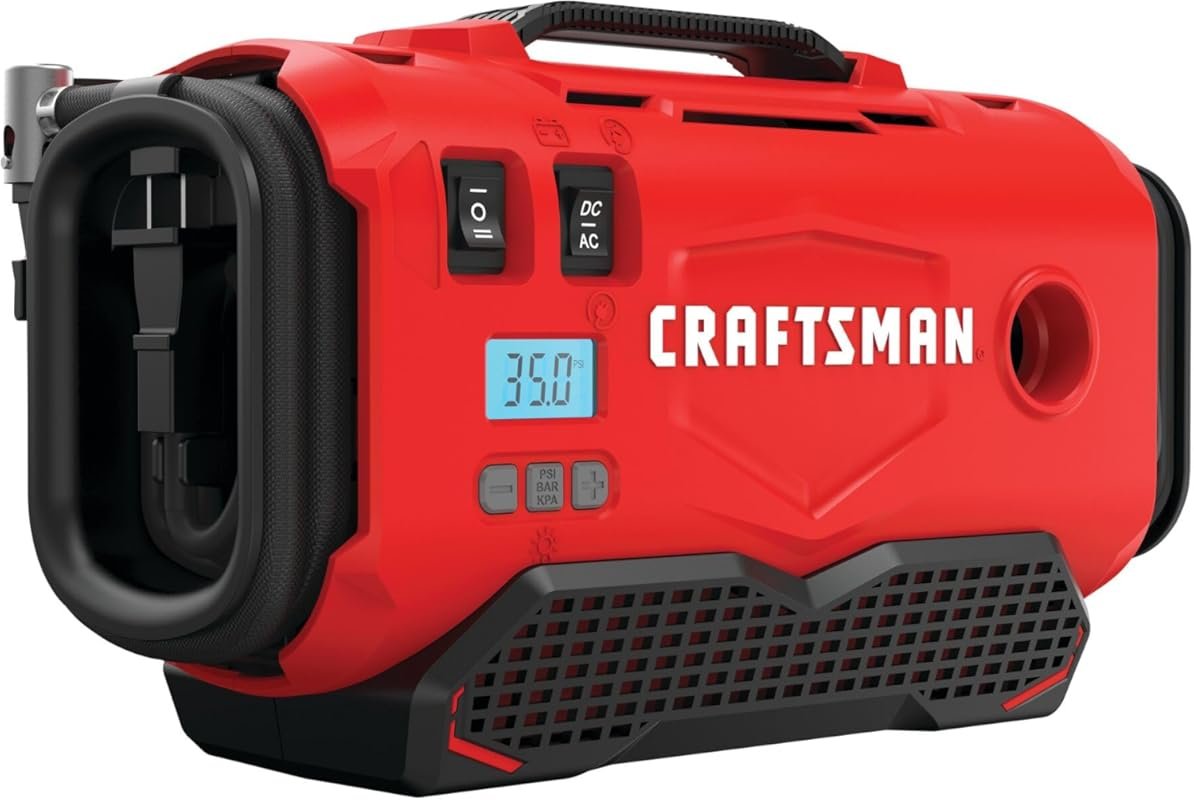 CRAFTSMAN V20 Tire Inflator Portable Air Compressor with 120V Corded a
