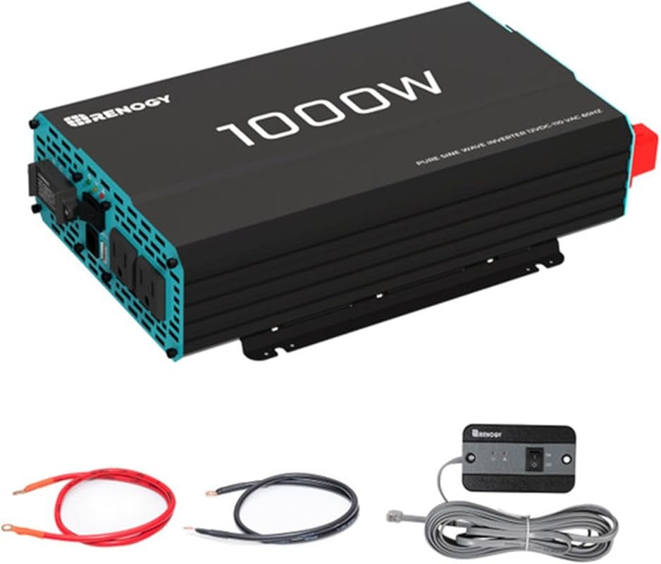 Renogy 1000W Pure Sine Wave Inverter for RV, Home, and Off-Grid Solar 