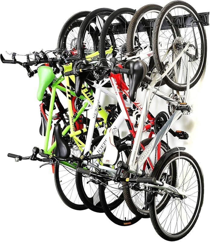 Ultrawall Stainless Steel Wall Bike Rack for Garage, Holds Six Bikes U