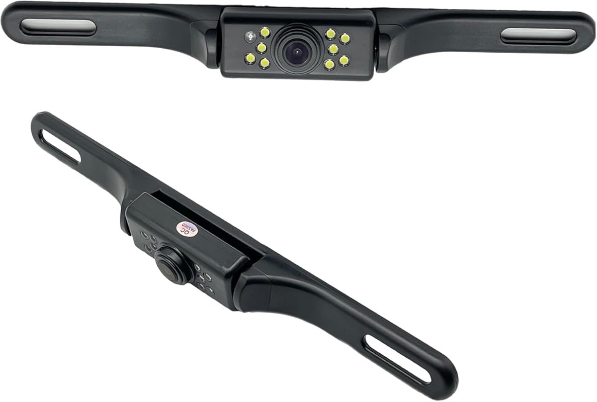 YIMU Licence Plate Backup Camera with 7 LED Lights for Night Vision an