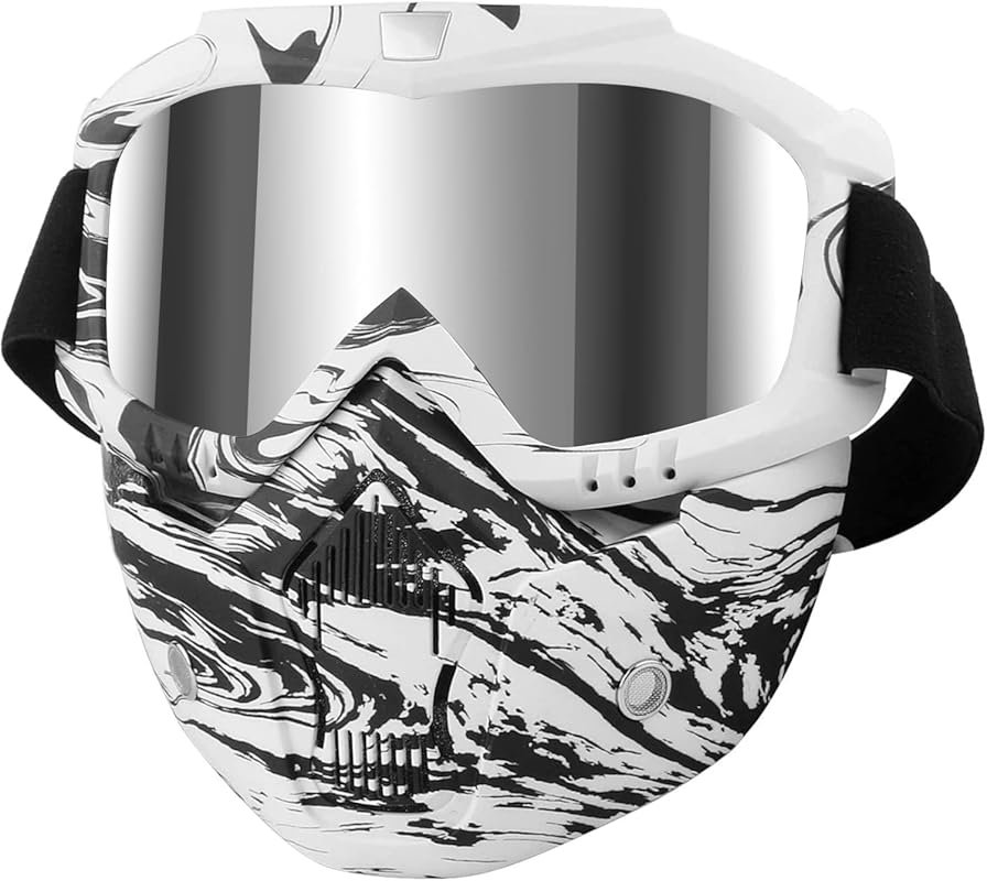 Motorcycle Goggles with Detachable Face Mask – Full Face Motocross Gla