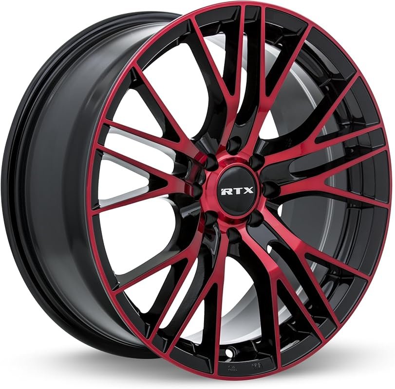 Rtx Vertex 16x7 Machined Red Wheels, 5x114.3 Bolt Pattern, Stylish and