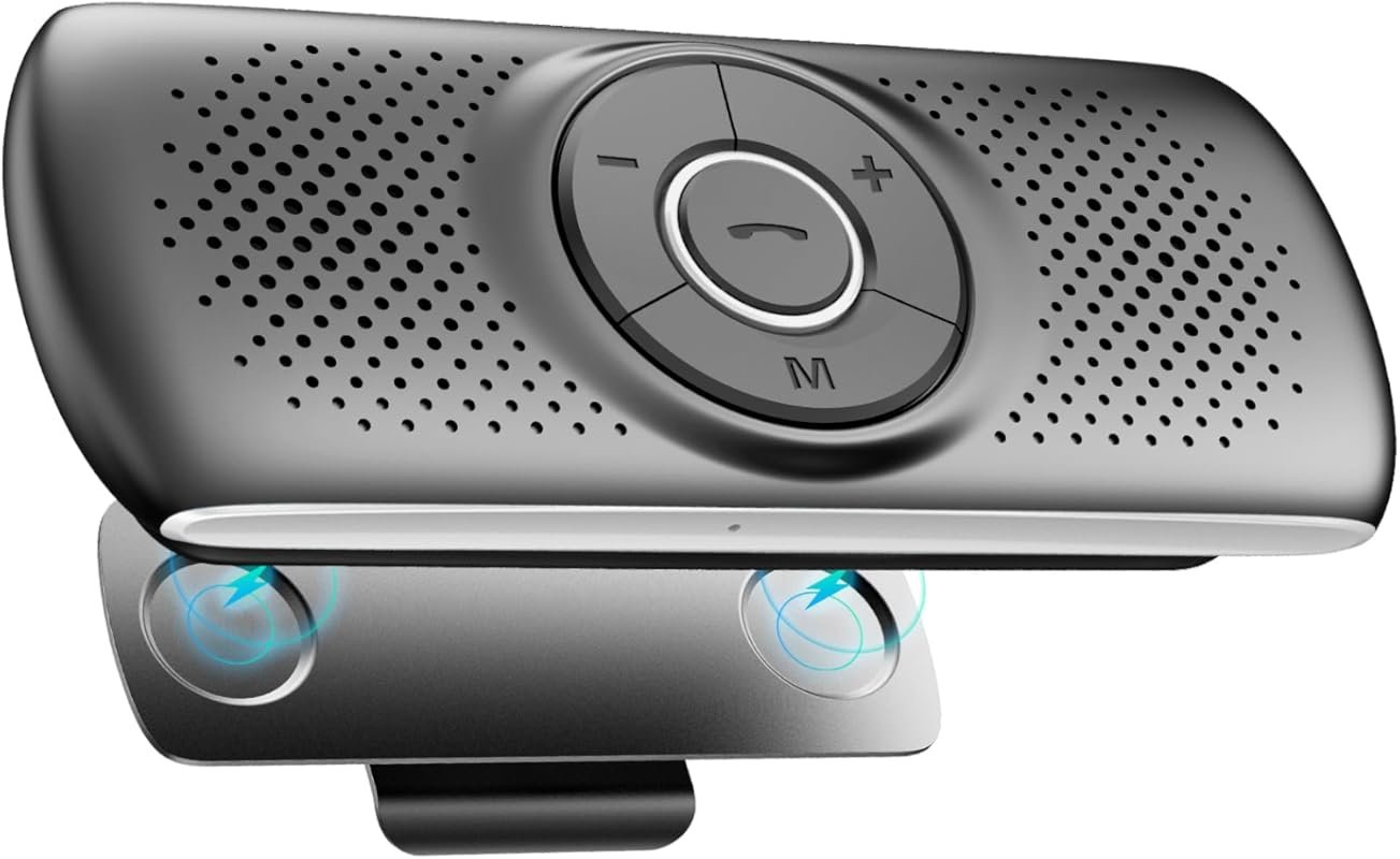 AGPTEK Bluetooth 5.3 Car Speaker with Hands-Free Calls, GPS, TF Card, 