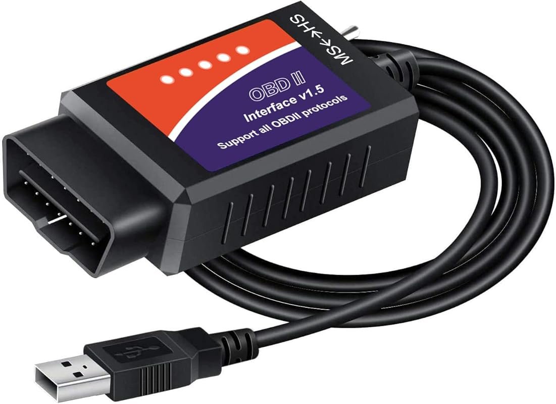 ELM327 USB Adapter OBD2 Scanner for Windows, ELMconfig FoCCCus Diagnos