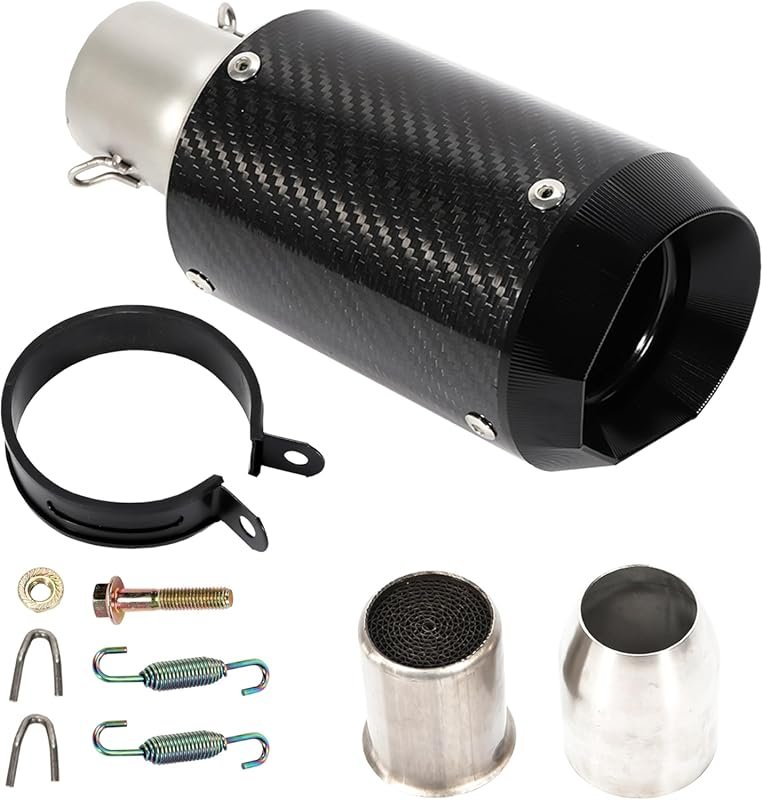 TBVECHI Carbon Fiber Motorcycle Exhaust Muffler Black for Kawasaki Z90