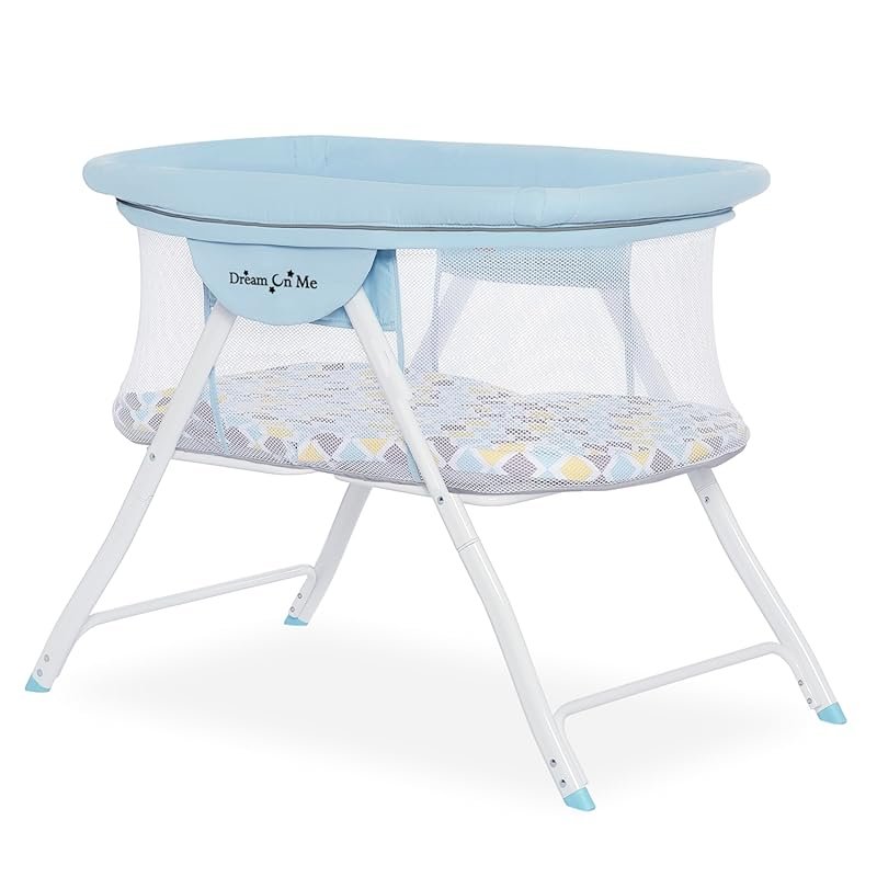 Dream On Me Poppy Traveler Portable Baby Bassinet, Breathable Mesh Air