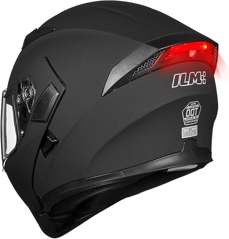 ILM Motorcycle Dual Visor Flip up Modular Full Face Helmet DOT 6 Color