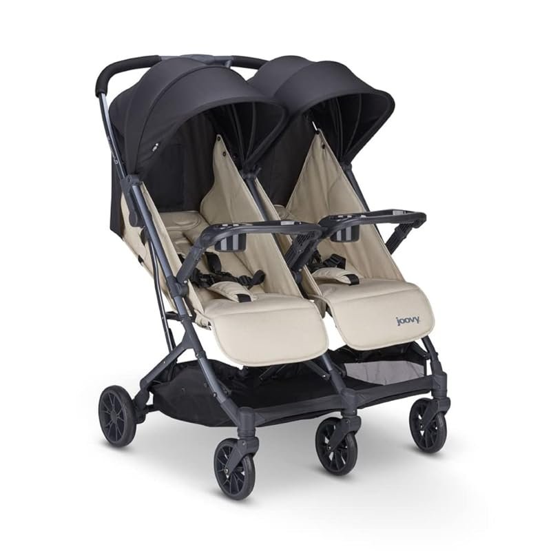 Joovy Kooper X2 Double Stroller with Lightweight Design, Compact Fold, and Tray