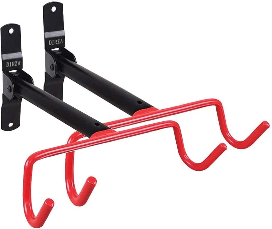 Two-Pack Foldable Horizontal Bike Wall Mounts for Indoor Garage and Sh