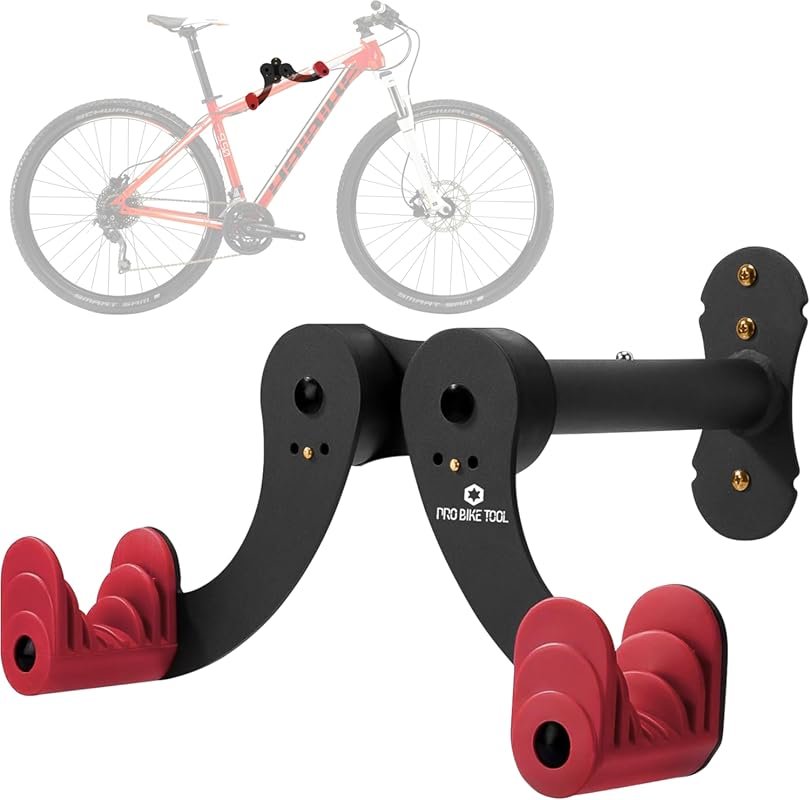 Horizontal Wall Bike Rack for Garage, Secure Hold for Road Mountain Hy