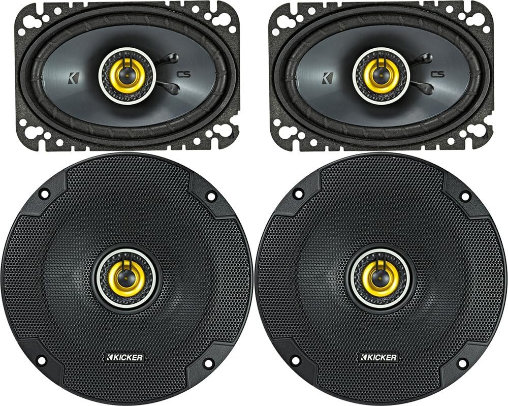 KICKER CS Series 6.5-Inch Coaxial Speakers and 4x6 Inch Speakers in a
