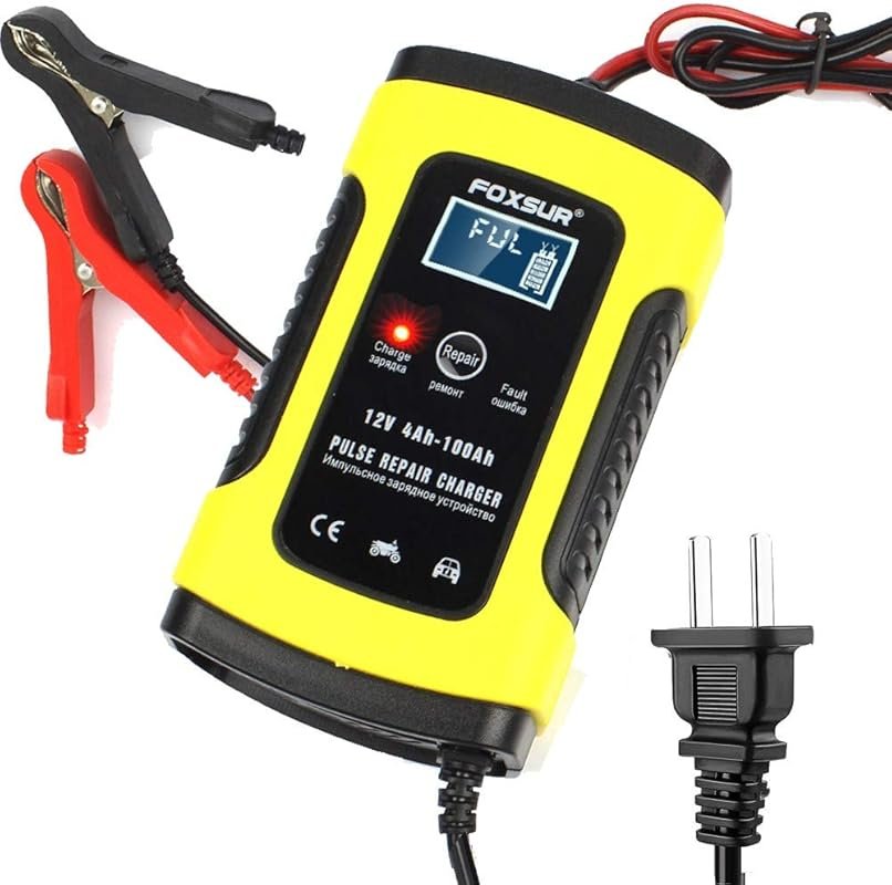 12V 5A Automotive Smart Battery Charger and Maintainer for Car, Motorc