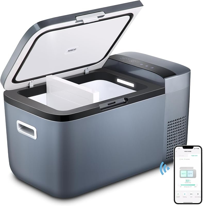 ICECO GO20 Dual Zone 12V Portable Refrigerator with SECOP Compressor f