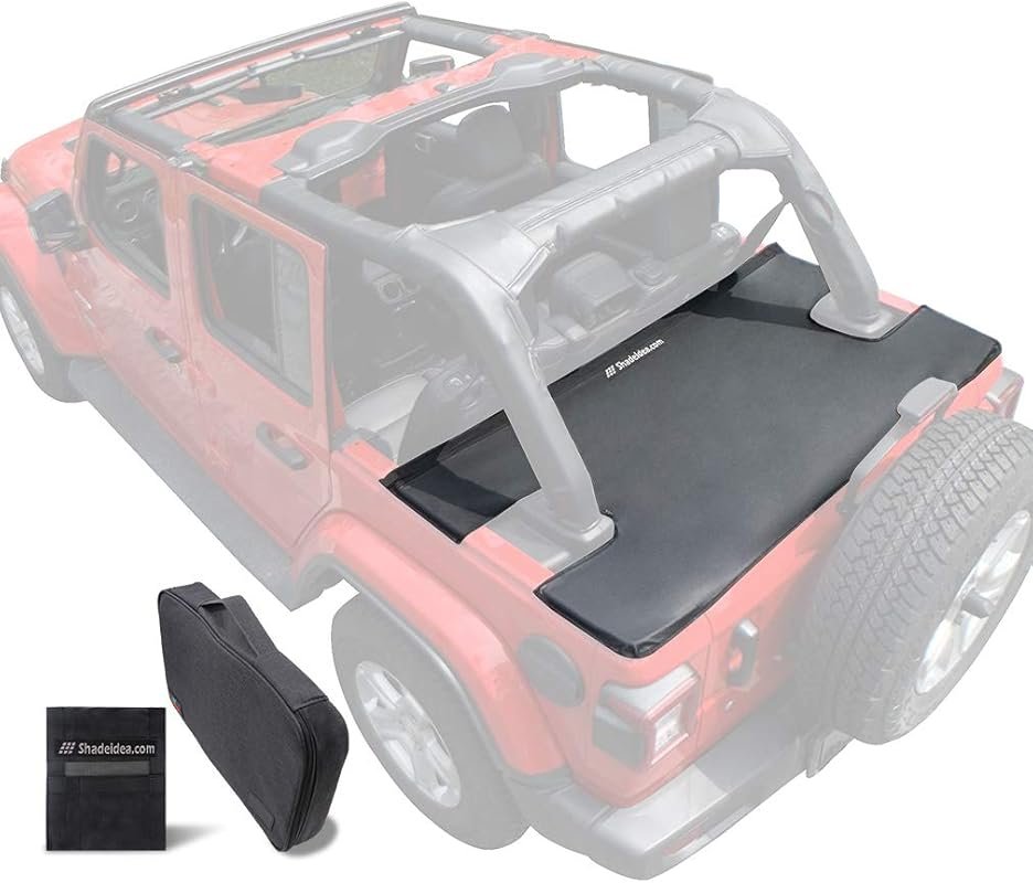 Shadeidea Tonneau Cover for Jeep Wrangler JLU 2018-Current: Black Viny