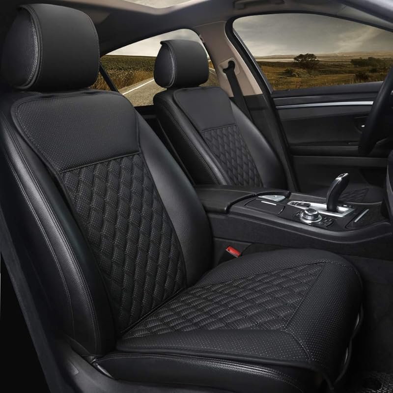 Black Panther Luxury Anti-Slip Car Seat Covers with Diamond Pattern fo
