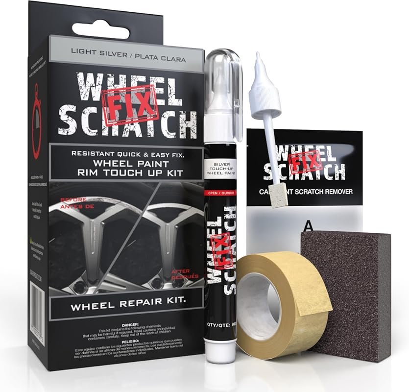 Silver Alloy Wheel Touch Up Paint Kit for DIY Rim Scratch Repair
