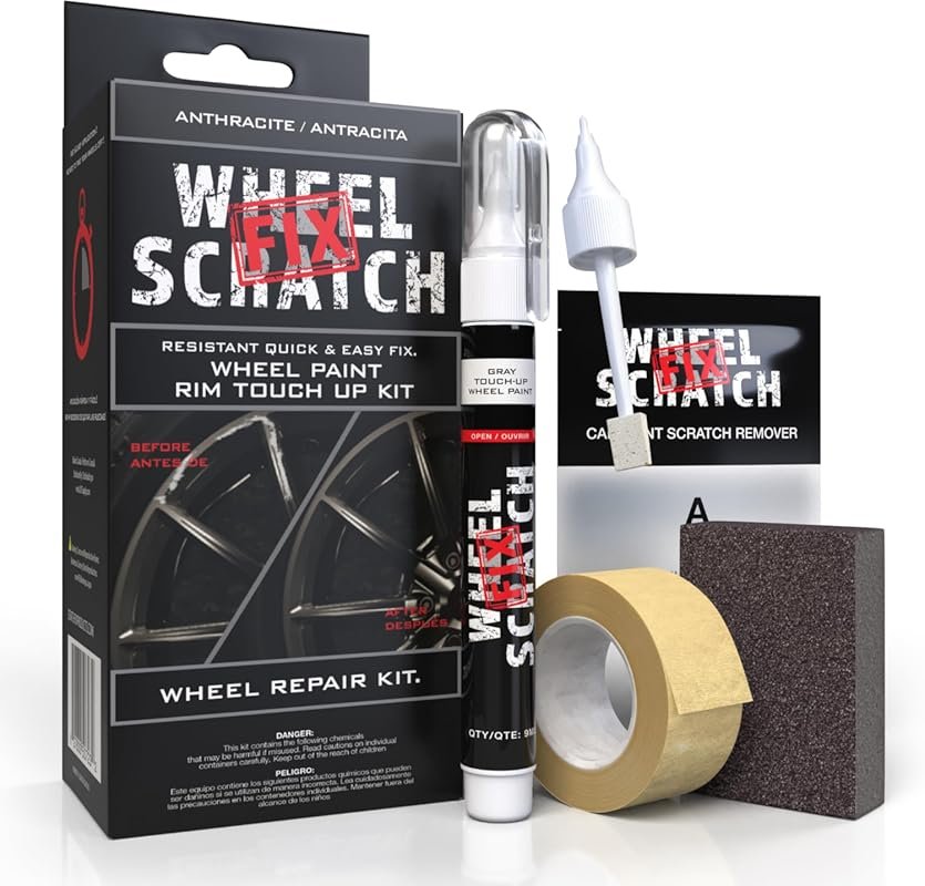 Gray Alloy Wheel Touch Up Paint Kit for DIY Curb Rash and Scratch Repa