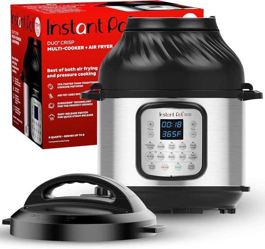 Instant Pot Duo Crisp 8-Quart Air Fryer and Pressure Cooker Combo for 