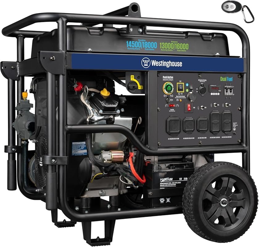 Westinghouse 18000 Peak Watt Dual Fuel Home Backup Portable Generator,