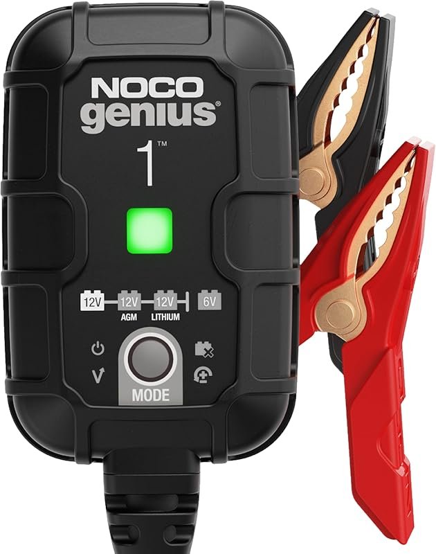 NOCO Genius1 1A Smart Charger for 6V/12V Batteries with Trickle Charge