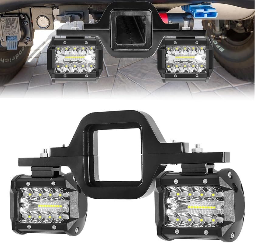 4 Inch LED Light Pods with 2.5 Inch Hitch Mount Brackets for Trucks