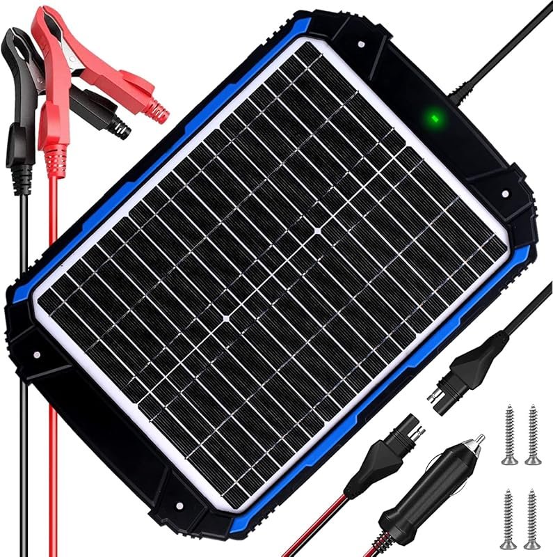 SUNER POWER 20W Waterproof Solar Battery Trickle Charger for Boats wit
