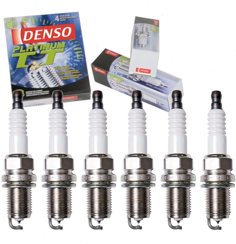 Set of 6 DENSO Platinum TT Spark Plugs for Hyundai Santa Fe V6 2.7L 3.