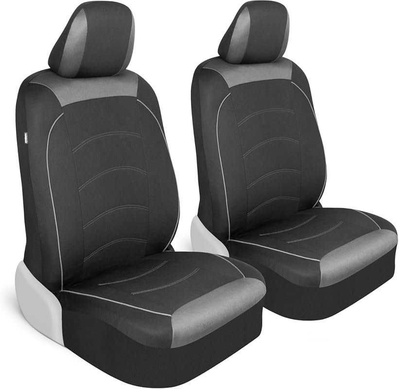 Motor Trend Black Cloth Front Seat Covers for Bucket Seats with Remova
