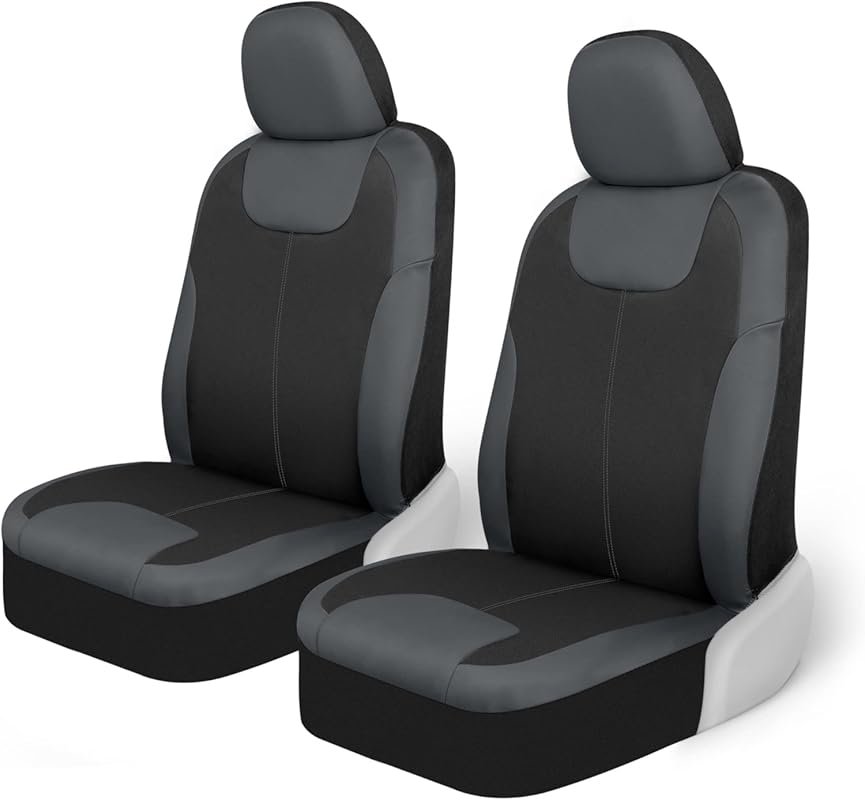 Motor Trend Gray Waterproof Seat Covers for Front Seats – Premium Neop
