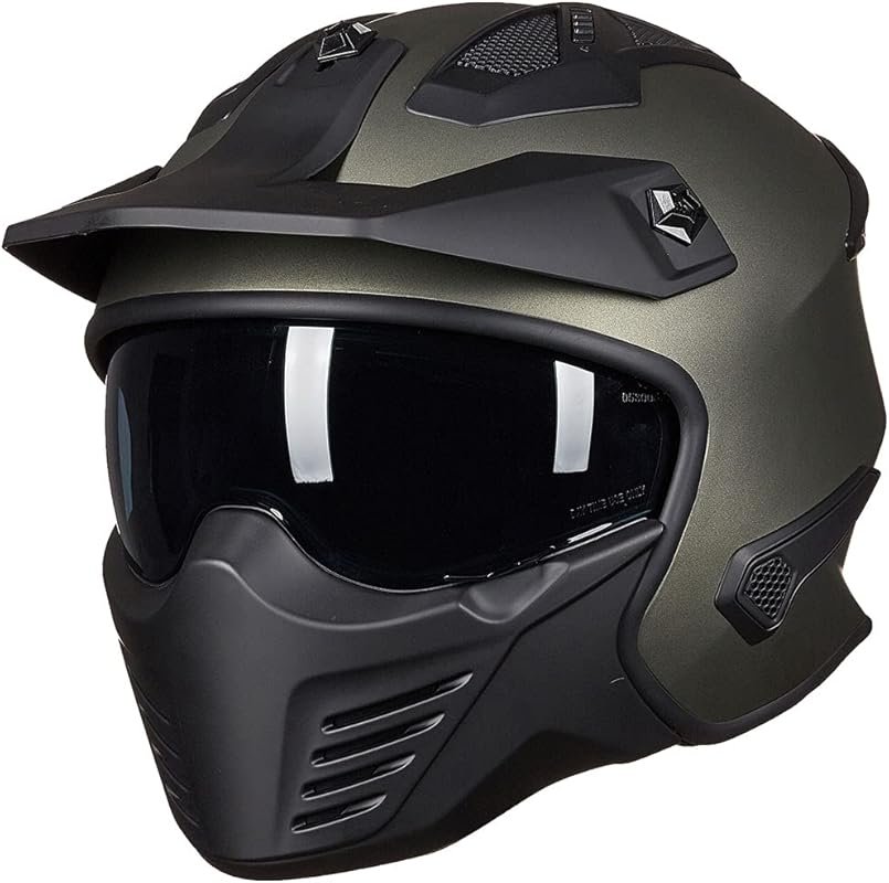 ILM 3/4 Open Face Motorcycle Helmet for Cruisers and Scooters in Midni