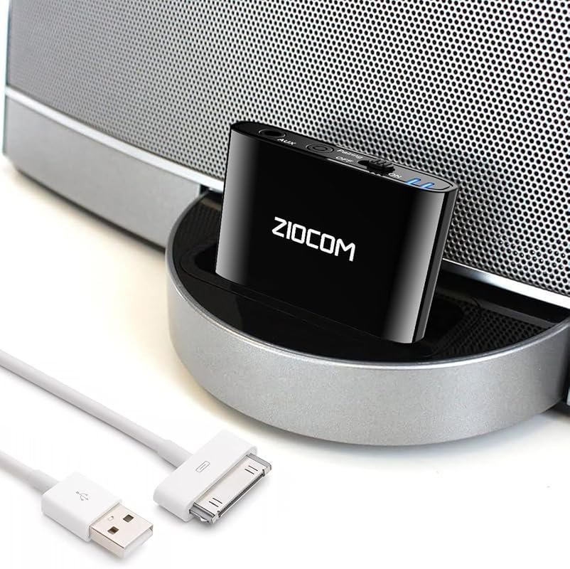 ZIOCOM 30-Pin Bluetooth Adapter for Bose iPod SoundDock and Other 30-P