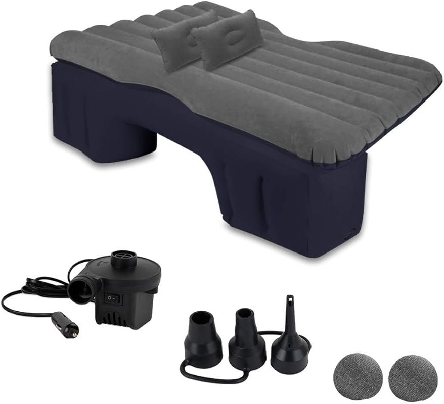 Universal fit backseat air mattress for truck and car travel with two 
