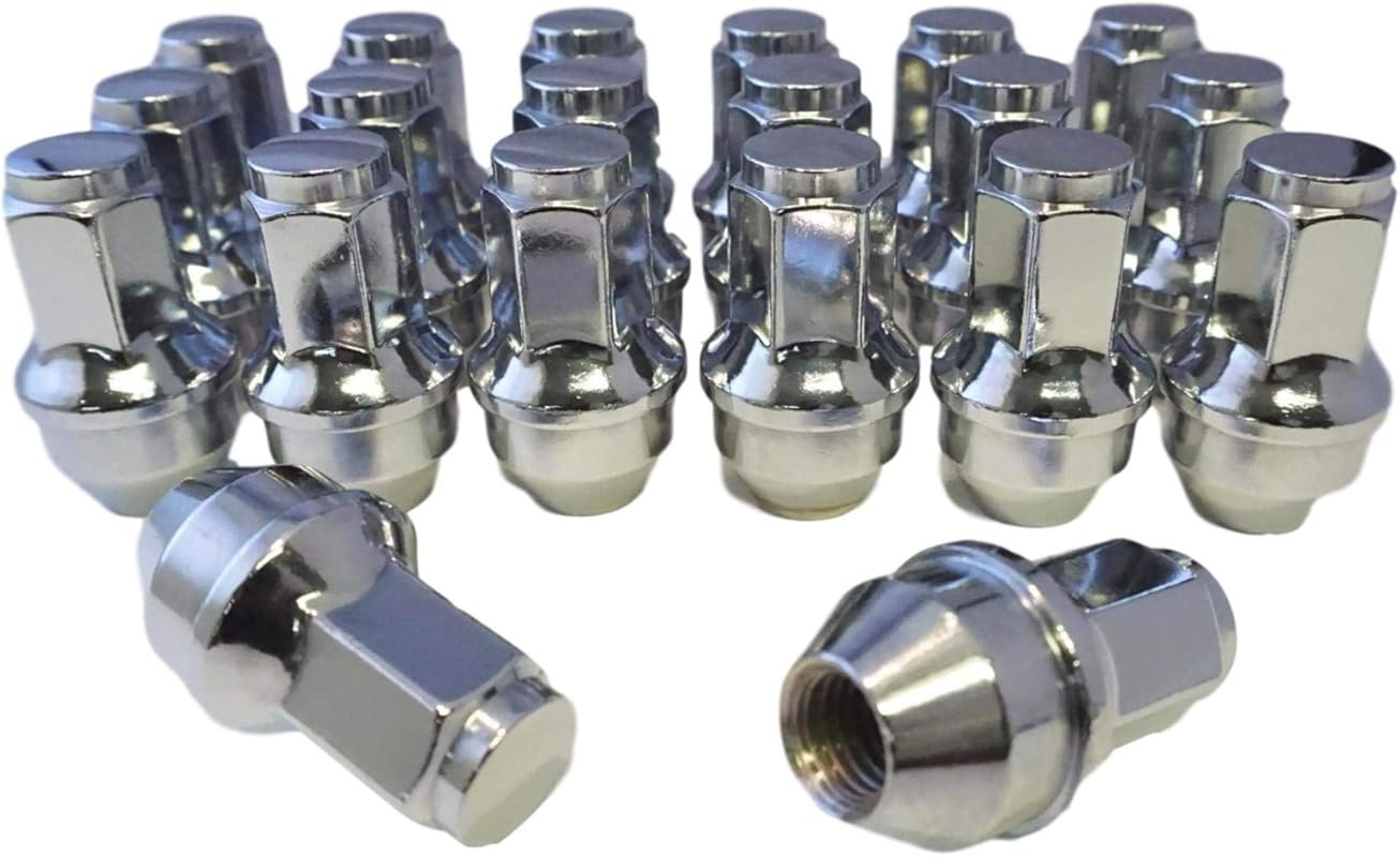 Eisen 24-Piece 14x2.0 One-Piece Chrome OEM Factory Style Lug Nuts for 
