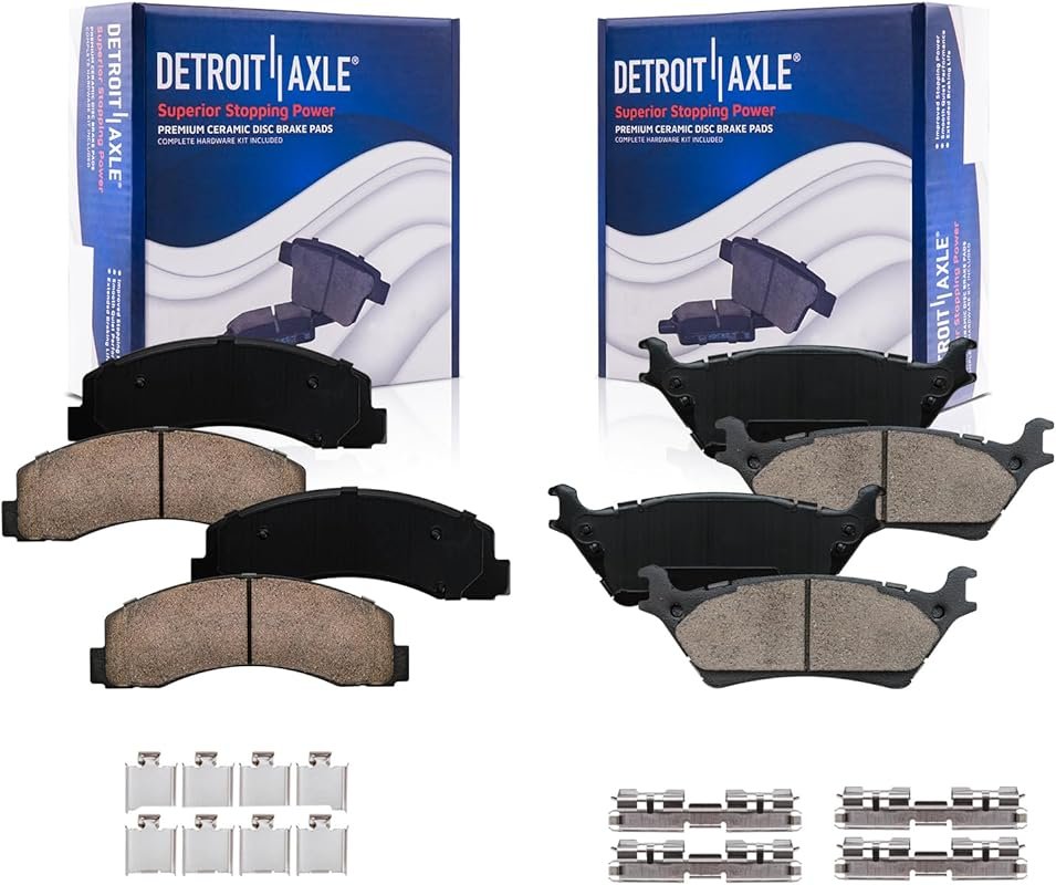 Detroit Axle Front and Rear Ceramic Brake Pads for 2012-2020 Ford F-15