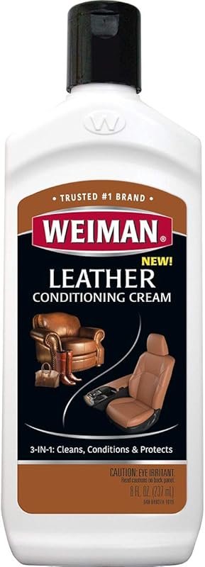 Weiman 3 in 1 Deep Leather Cleaner and Conditioner Cream for Car Seats