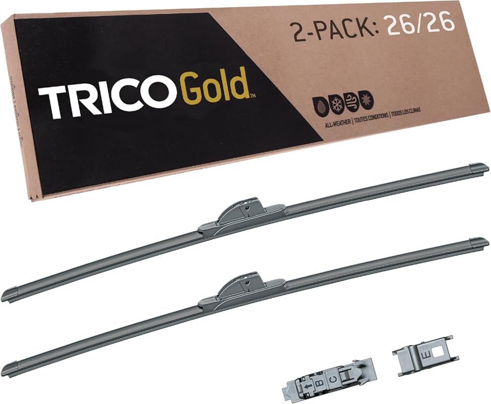 TRICO Gold Beam Wiper Blades for 2016 Ford Fusion, 26-Inch All-Weather