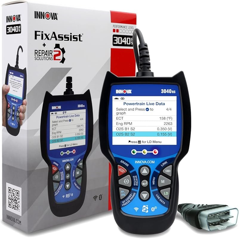 Innova 3040RS OBD2 Scanner with Live Data, Battery Testing, and Reset