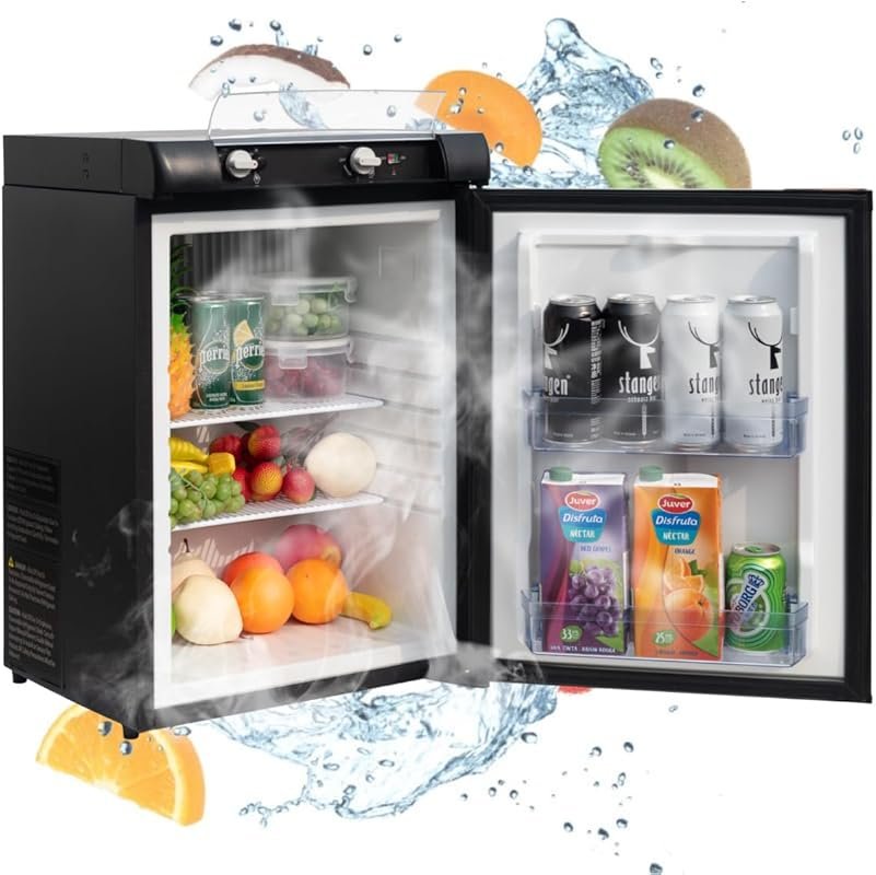 Smad 3-Way Propane Fridge for Caravans with 110V, 12V, and LPG Power, 