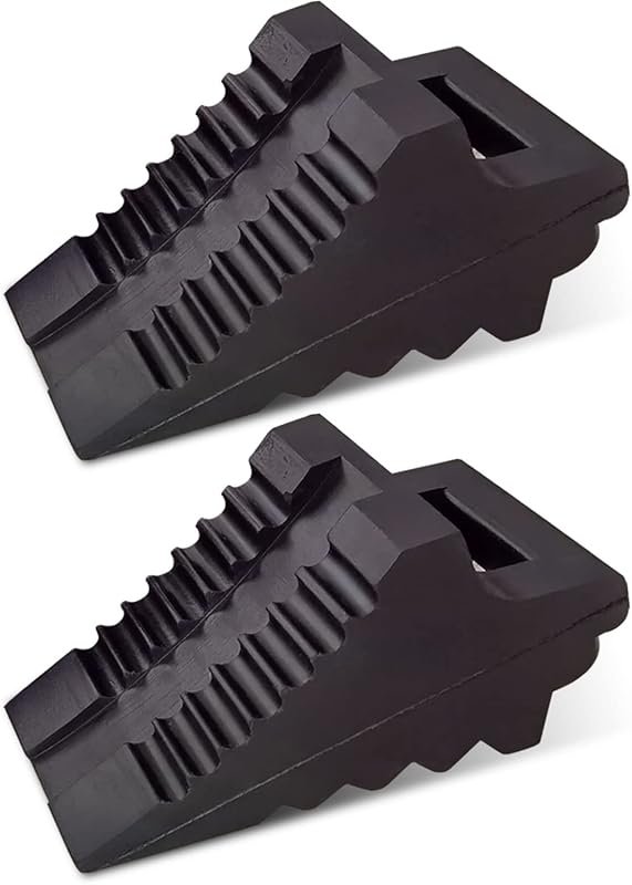 ROBLOCK solid rubber wheel chocks 2-pack for RV travel trailers, 8.6 b