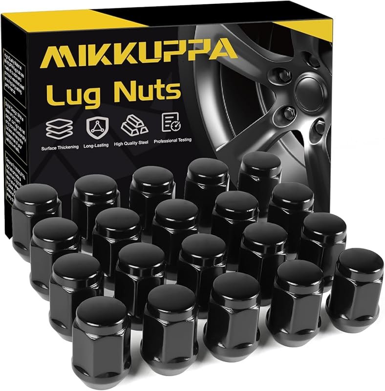 MIKKUPPA 20PCS M12x1.5 Black Lug Nuts for Ford Fusion 2006-2019, Focus