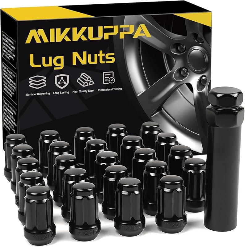 MIKKUPPA 24 Black Lug Nuts for 2000-2006 Tundra, Tacoma, FJ Cruiser –