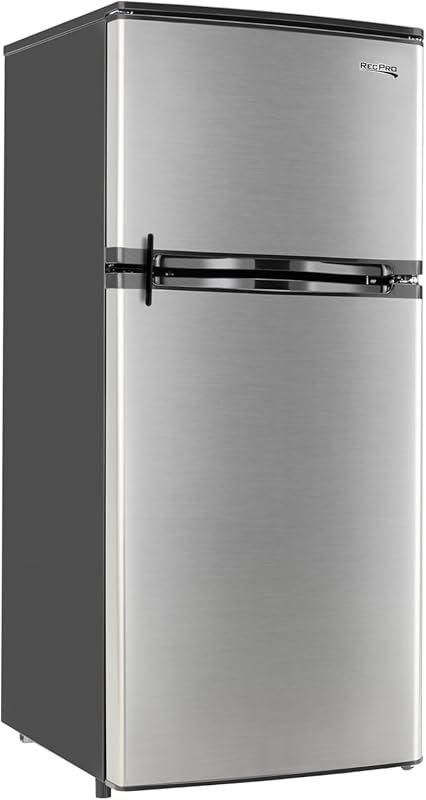 RecPro 4.4 Cubic Foot 12V RV Refrigerator with Freezer and Frost-Free 