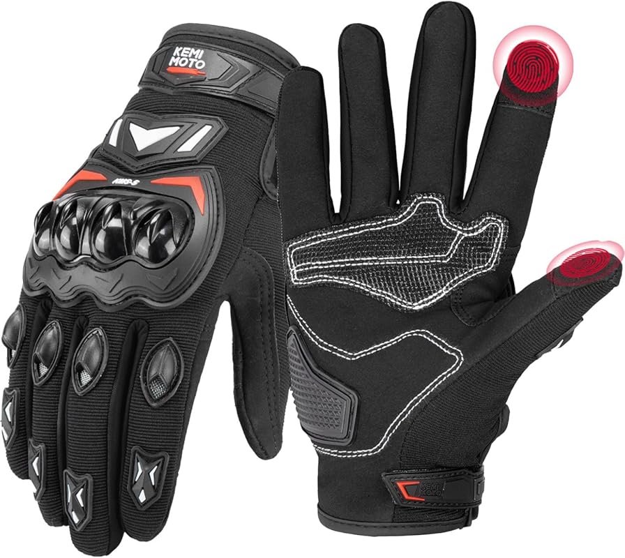 KEMIMOTO Motorcycle Gloves for Men - Touchscreen, Durable Off-Road & O