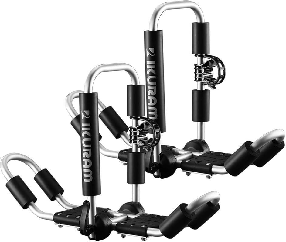 Kayak Roof Rack, Aluminum Kayak Carrier Folding J-Style Universal 4-in