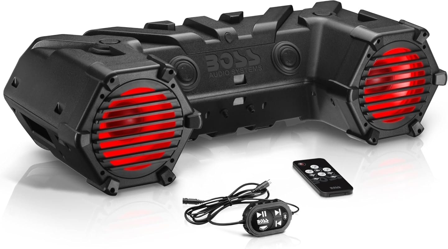 BOSS Audio Systems ATV95LRGB Weatherproof ATV UTV Sound System with 8