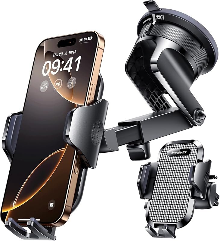 VANMASS Universal Car Phone Mount – 2026 Super Suction Cup for Dashboa