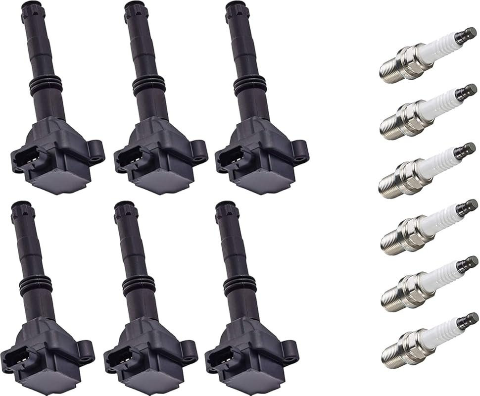ENA Ignition Coil and Platinum Spark Plug Set of 6 for Porsche 911 and